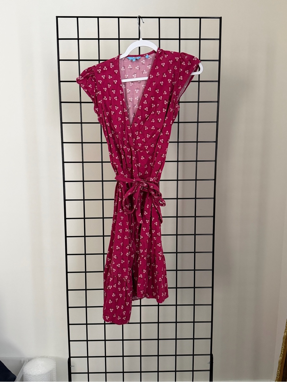 Draper James Fuchsia Floral Midi Wrap Dress